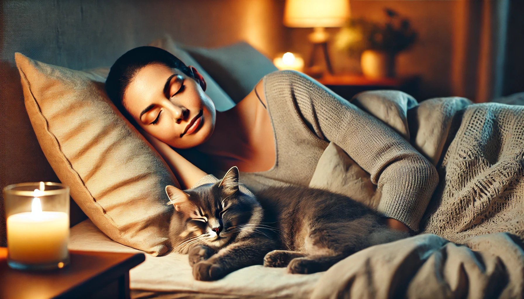 mujer-duermiendo-con-gato-purrcushion